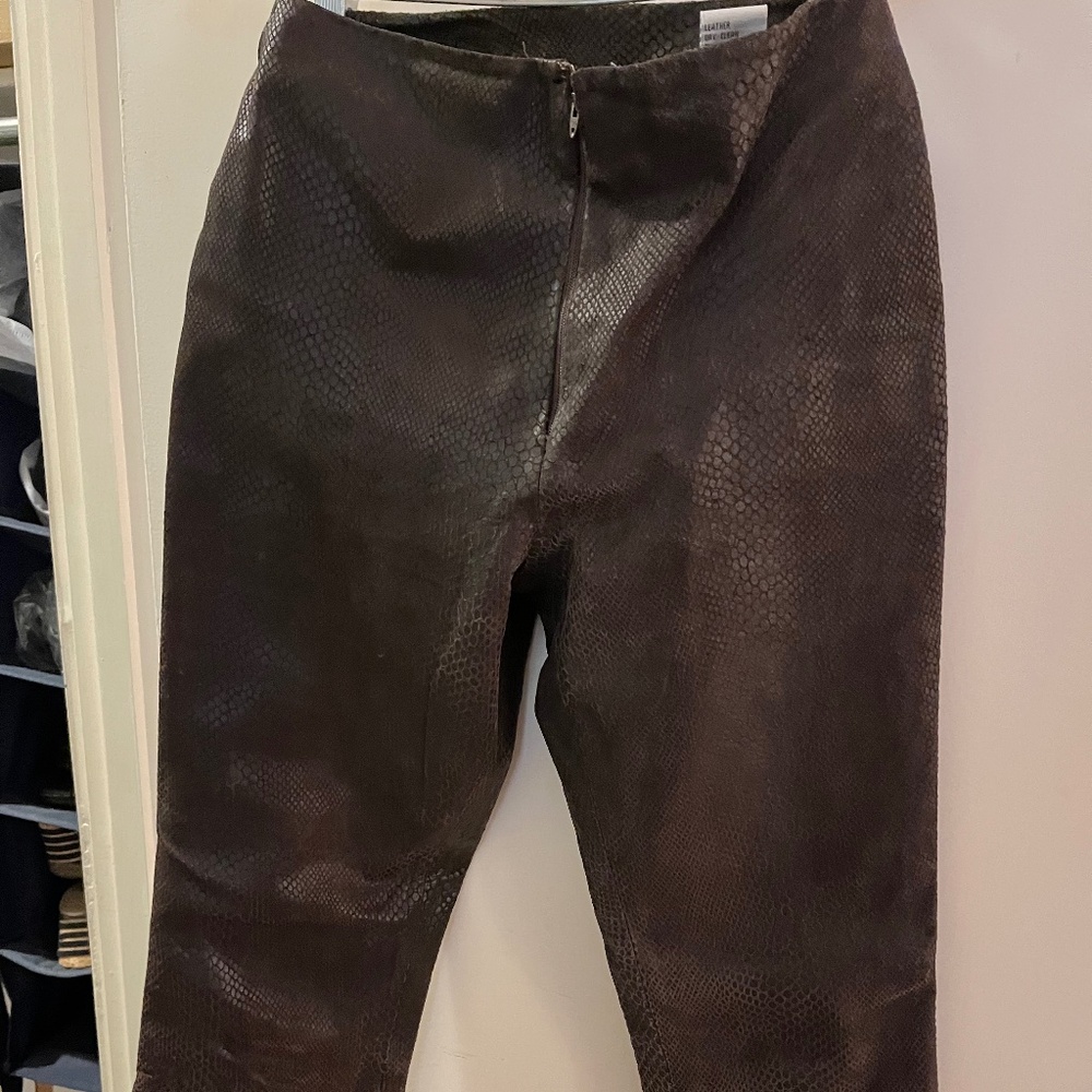 Leather embossed pants